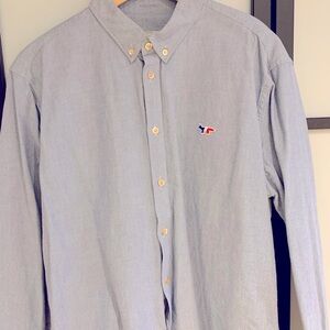 Maison Kitsune button down cotton twill shirt
